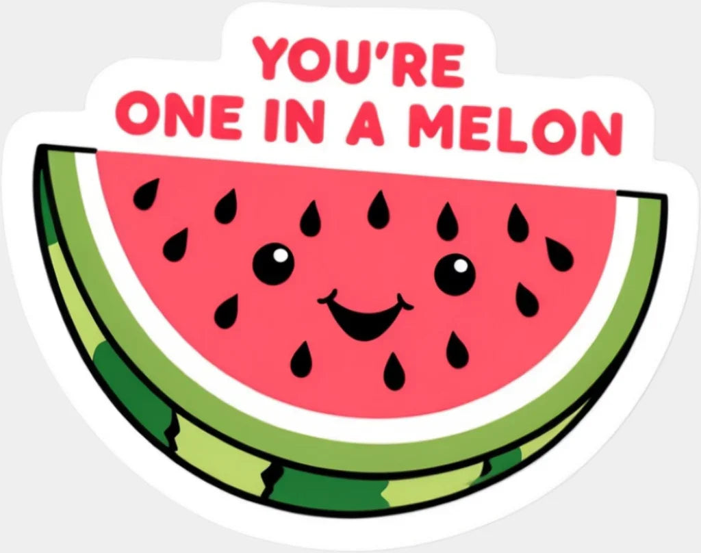 You’re One In A Melon - Minimal UV Sticker Permanent UV DTF Decal Light Color Design (See Imaging)