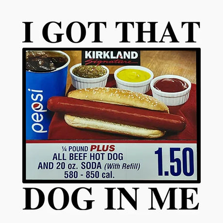Costco Kirkland Signature ¼ pound beef hot dog with Pepsi soda and condiments for $1.50 including refill