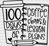 100 Days Of Lesson Plans Dtf Transfer