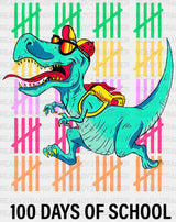 100 Days Of School Dinosaur Dtf Transfer