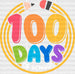 100 Days Of School DTF Transfer ready2transfer White