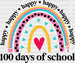 100 Days Of School Happy DTF Transfer ready2transfer Black