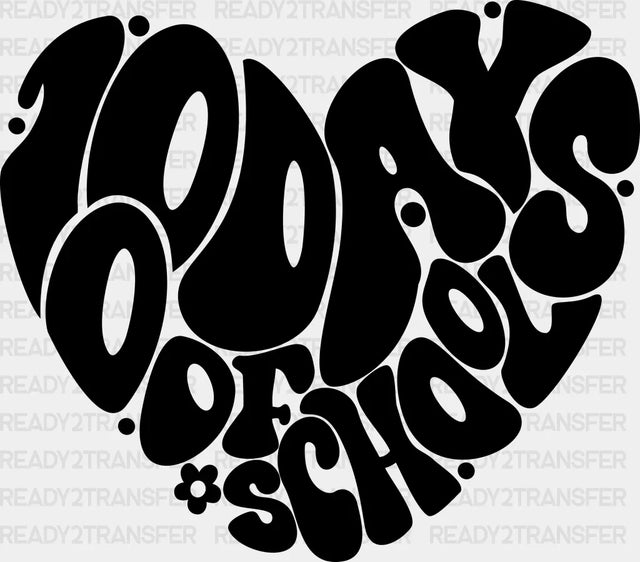 100 Days Of School Heart Dtf Transfer