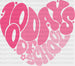 100 DAYS OF SCHOOL HEART DTF Transfer ready2transfer Pink