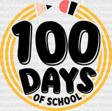 100 Days Of School Pencil Design Dtf Transfer