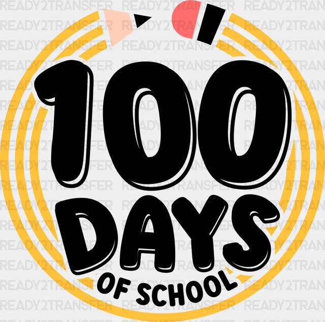 100 Days Of School Pencil Design Dtf Transfer