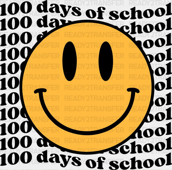 100 Days Of School Smiley Face Design DTF Transfer