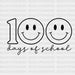 100 Days Of School Two Smiley Face Design DTF Transfer ready2transfer Black