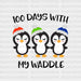 100 Days With My Waddle DTF Transfer ready2transfer Black
