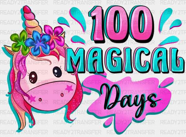 100 MAGICAL DAYS UNICORN DTF Transfer
