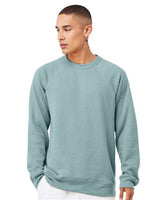 Unisex Sponge Fleece Raglan Crewneck Sweatshirt BELLA + CANVAS Heather Blue Lagoon