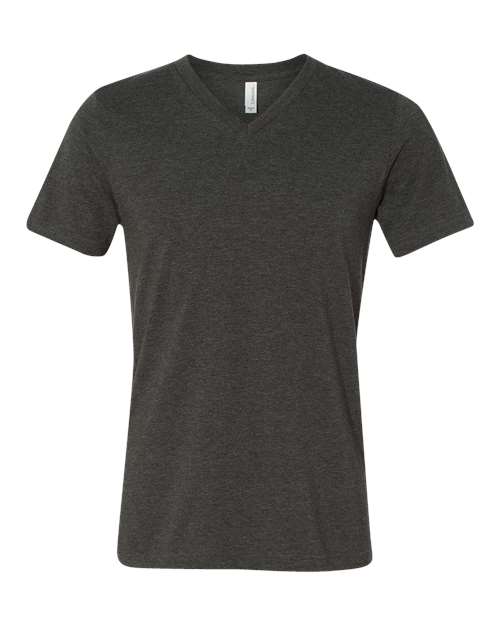 Unisex Heather CVC V-Neck Tee BELLA + CANVAS Dark Grey Heather
