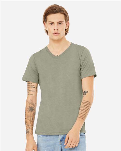 Unisex Heather CVC V-Neck Tee