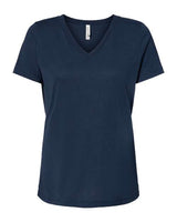 Women's Relaxed Triblend V-Neck Tee BELLA + CANVAS Solid Navy Triblend