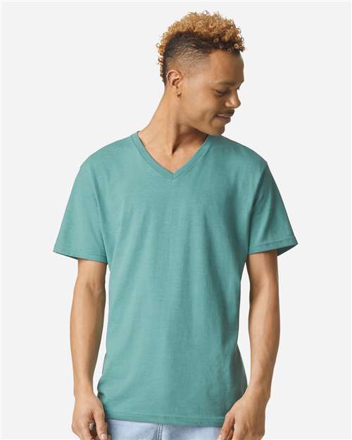 Unisex CVC V-Neck Tee American Apparel Heather Arctic