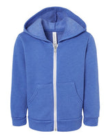 Toddler Sponge Fleece Full-Zip Hoodie Sweatshirt BELLA + CANVAS Heather True Royal