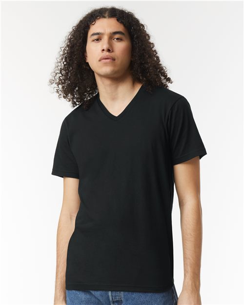 Unisex CVC V-Neck Tee American Apparel