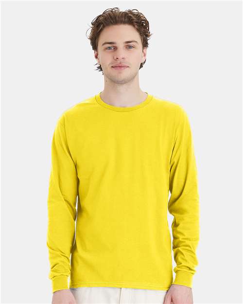 Essential-T Long Sleeve T-Shirt Hanes Athletic Yellow