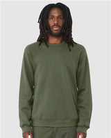 Unisex Sponge Fleece Raglan Crewneck Sweatshirt BELLA + CANVAS Military Green