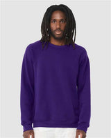 Unisex Sponge Fleece Raglan Crewneck Sweatshirt BELLA + CANVAS Team Purple