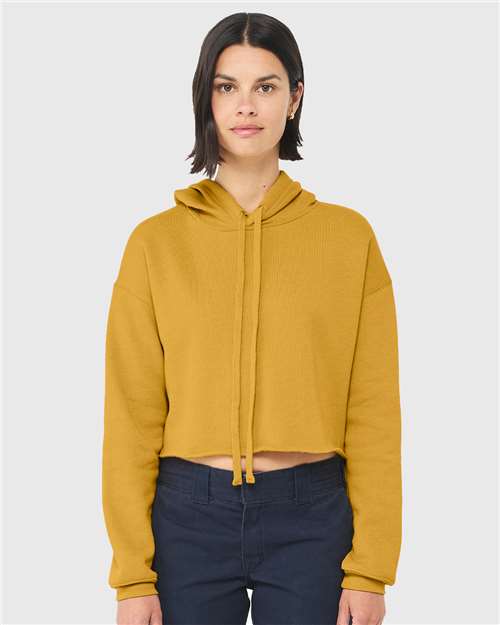 Women's Crop Hoodie Sweatshirt BELLA + CANVAS Heather Mustard