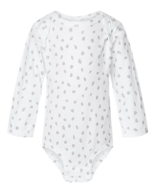 Infant Fine Jersey Long Sleeve Bodysuit Rabbit Skins White Spot