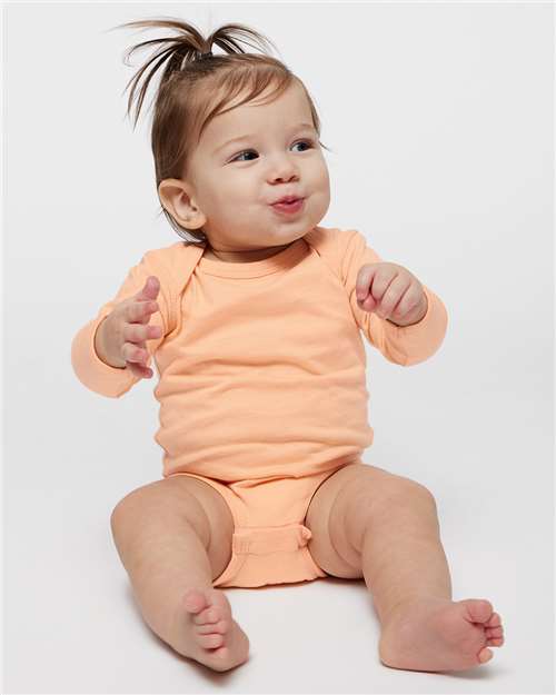 Infant Fine Jersey Long Sleeve Bodysuit Rabbit Skins Peachy