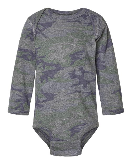 Infant Fine Jersey Long Sleeve Bodysuit Rabbit Skins Vintage Camo