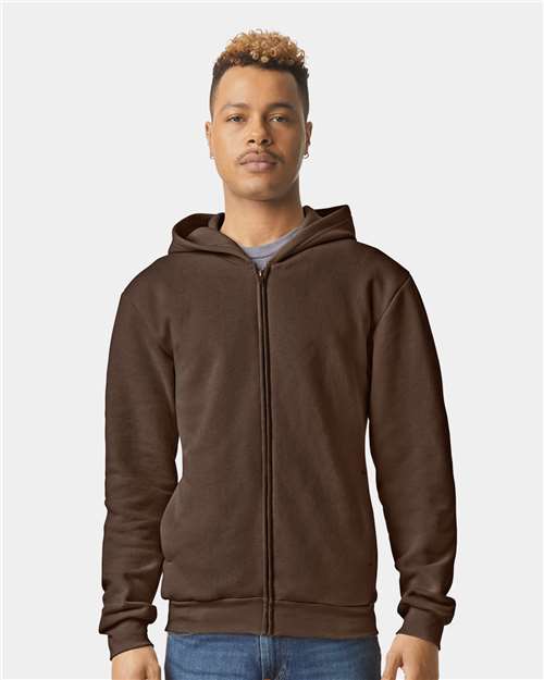 Unisex ReFlex Fleece Full-Zip Hoodie Sweatshirt American Apparel Brown