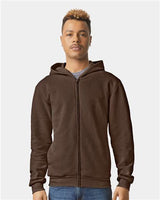 Unisex ReFlex Fleece Full-Zip Hoodie Sweatshirt American Apparel Brown
