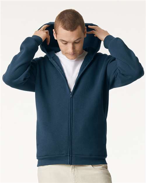 Unisex ReFlex Fleece Full-Zip Hoodie Sweatshirt American Apparel Sea Blue