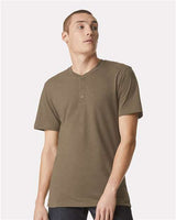 Unisex CVC Henley Tee American Apparel Heather Army