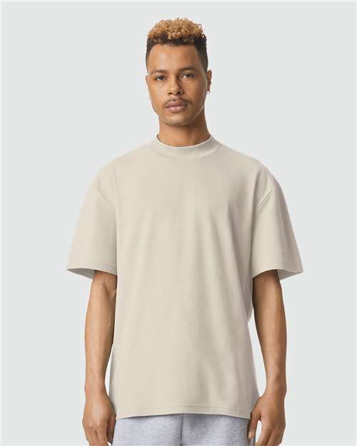 Unisex Pique Mock Neck Tee