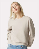 Women's ReFlex Fleece Crewneck Sweatshirt American Apparel Bone
