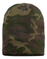 8" Beanie Sportsman Green Camo One Size