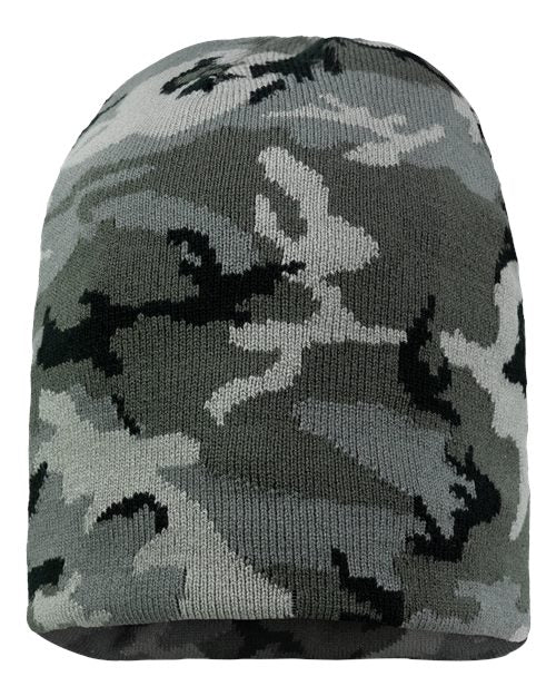 8" Beanie Sportsman Grey Camo One Size