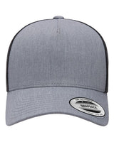 Five-Panel Retro Trucker Cap YP Classics Heather Black Adjustable