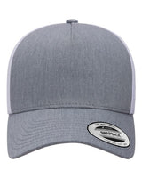 Five-Panel Retro Trucker Cap YP Classics Heather White Adjustable