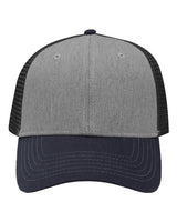 Traditional Lo-Pro Mesh Back Trucker Fit Cap Sportsman Heather Grey Charcoal Navy Adjustable