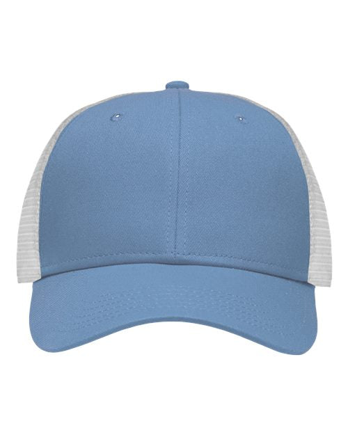 Traditional Lo-Pro Mesh Back Trucker Fit Cap Sportsman Chino Sky Blue White Adjustable