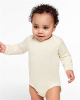 Infant Fine Jersey Long Sleeve Bodysuit Rabbit Skins Natural