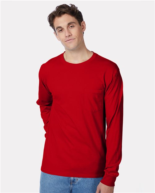 Men's Authentic Long Sleeve Pocket T-Shirt Hanes