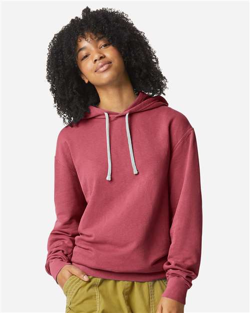 Unisex Garment-Dyed Lightweight Hooded Sweatshirt Comfort Colors Crimson