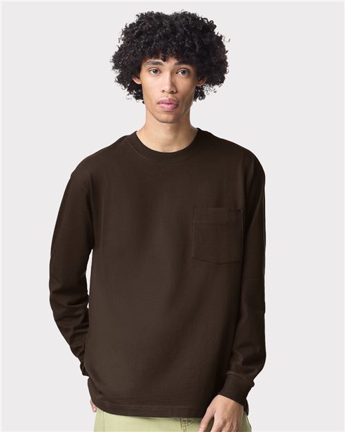 Unisex Super Heavyweight Long Sleeve Pocket Tee American Apparel