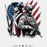 1776-2026 - Army DTF Transfers - Adult Unisex - S & M (10’’) / Light Color Design (See Imaging)
