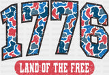 1776 Land Of The Free Camo - 4th Of July DTF Transfer