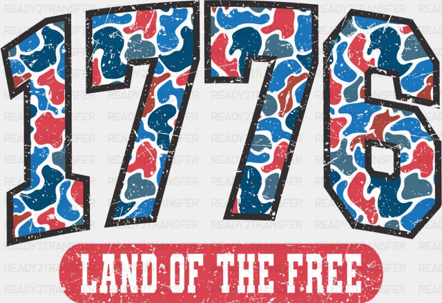 1776 Land Of The Free Camo - 4th Of July DTF Transfer
