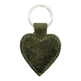 Custom Engraved Leather Keychain – Heart