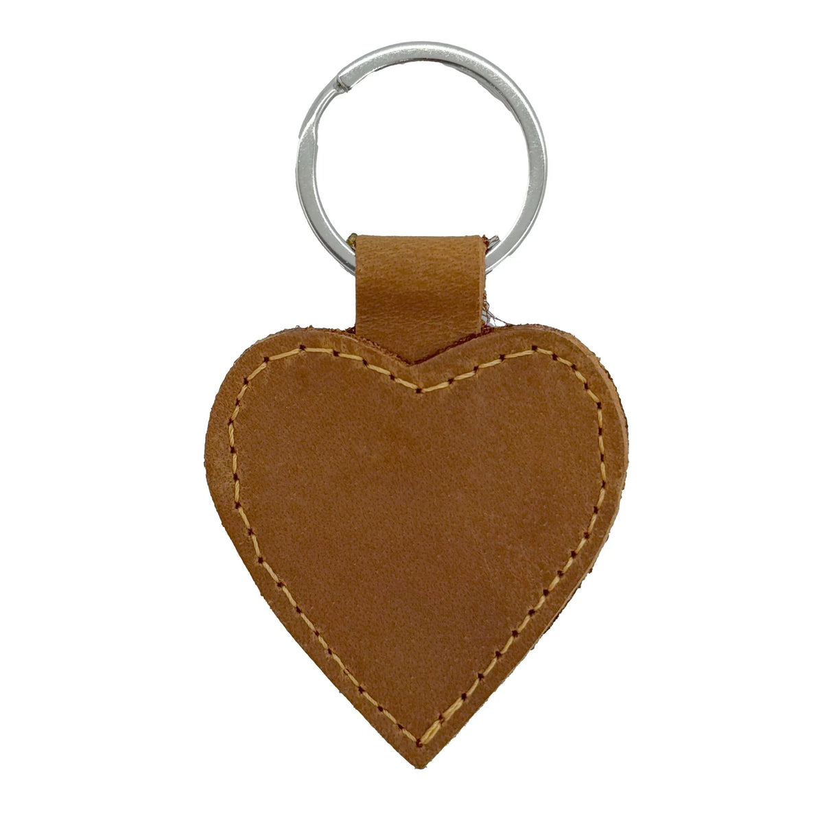Custom Engraved Leather Keychain – Heart