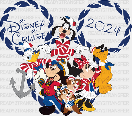 2024 Disney Cruise Dtf Transfer Adult Unisex - S & M (10’) / White